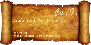 Császár Irma névjegykártya