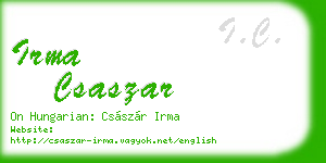 irma csaszar business card